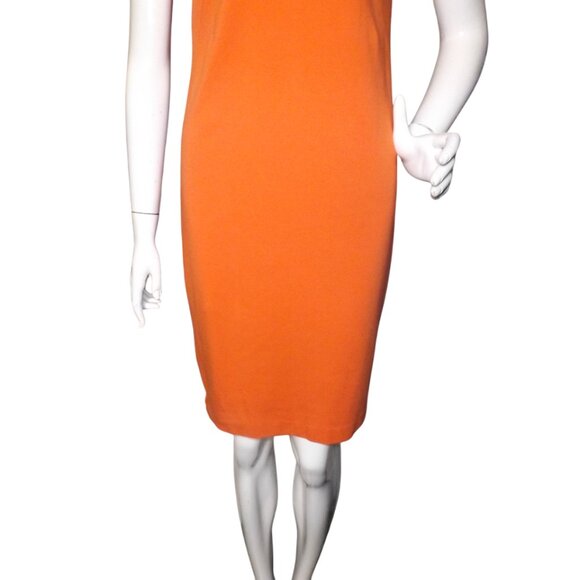PIETRO BRUNELLI Dress, XS Maternity, Orange, Fabric Flower/Short sleeve, Zipper - Picture 3 of 15